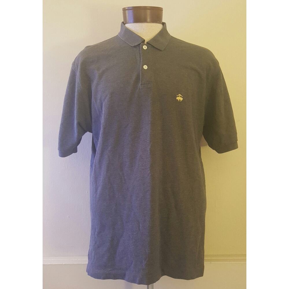 Brooks Brothers Gray Polo Shirt Size Large Embroidered Logo